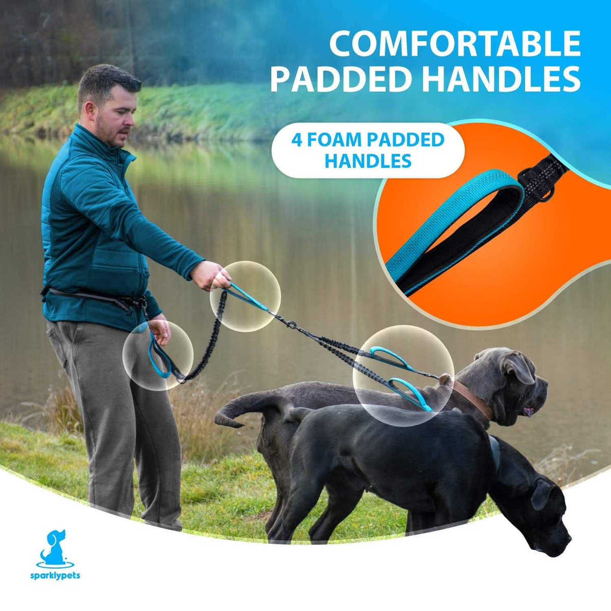Hands Free Double Dog Leash I342315