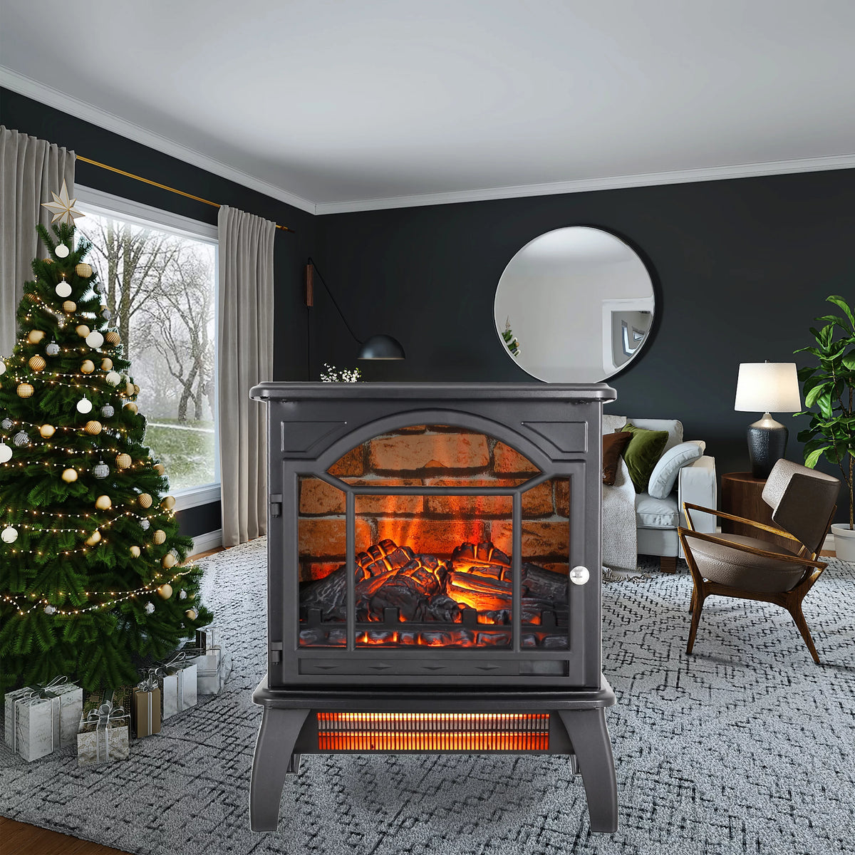 18 Inch 3D Infrared Electric Stove with Remote Control M256112
