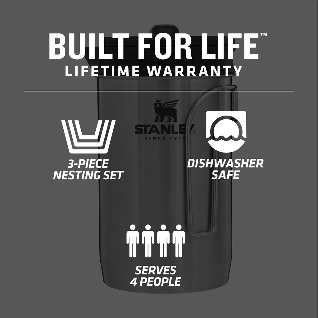Stainless Steel Camping French Press Coffee Maker, 32 oz C964929