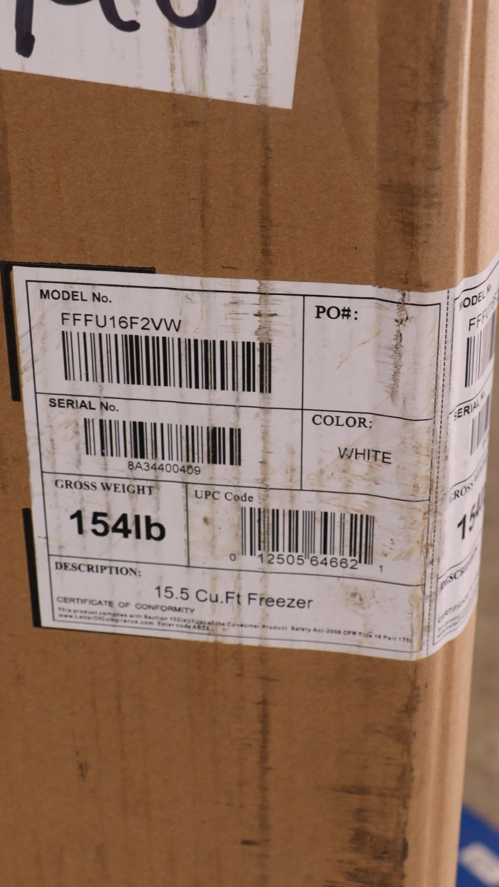 27 in 15.5 cu ft Upright Freezer B30531
