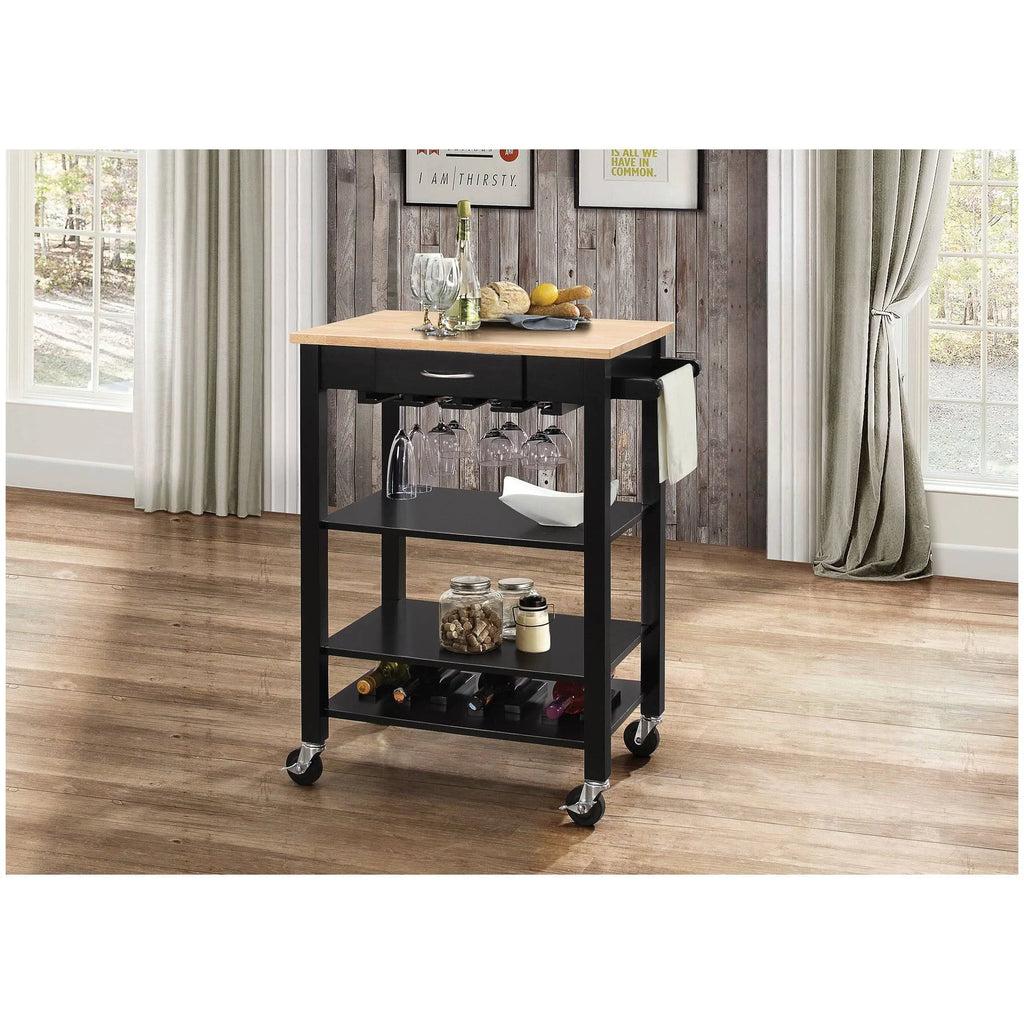 Kitchen Cart Natural & Black C2072