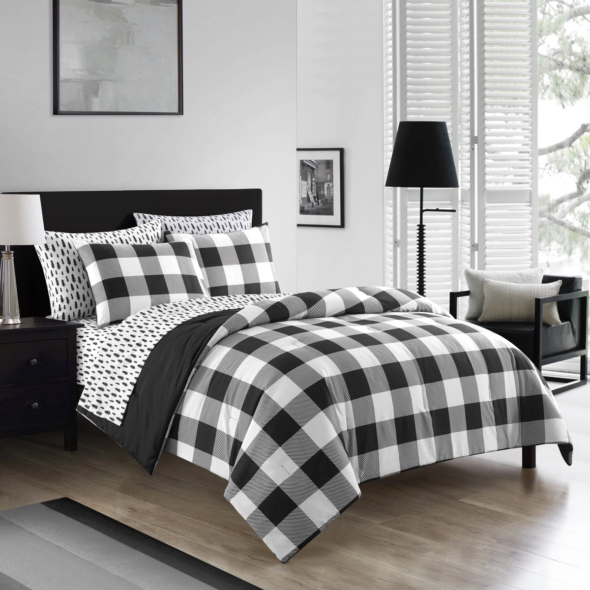 King 7-Piece Bed in a Bag Bedding Set Q675