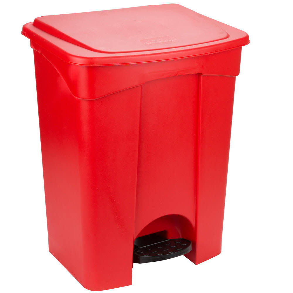 18 Gallon Red Step on Trash Can G734
