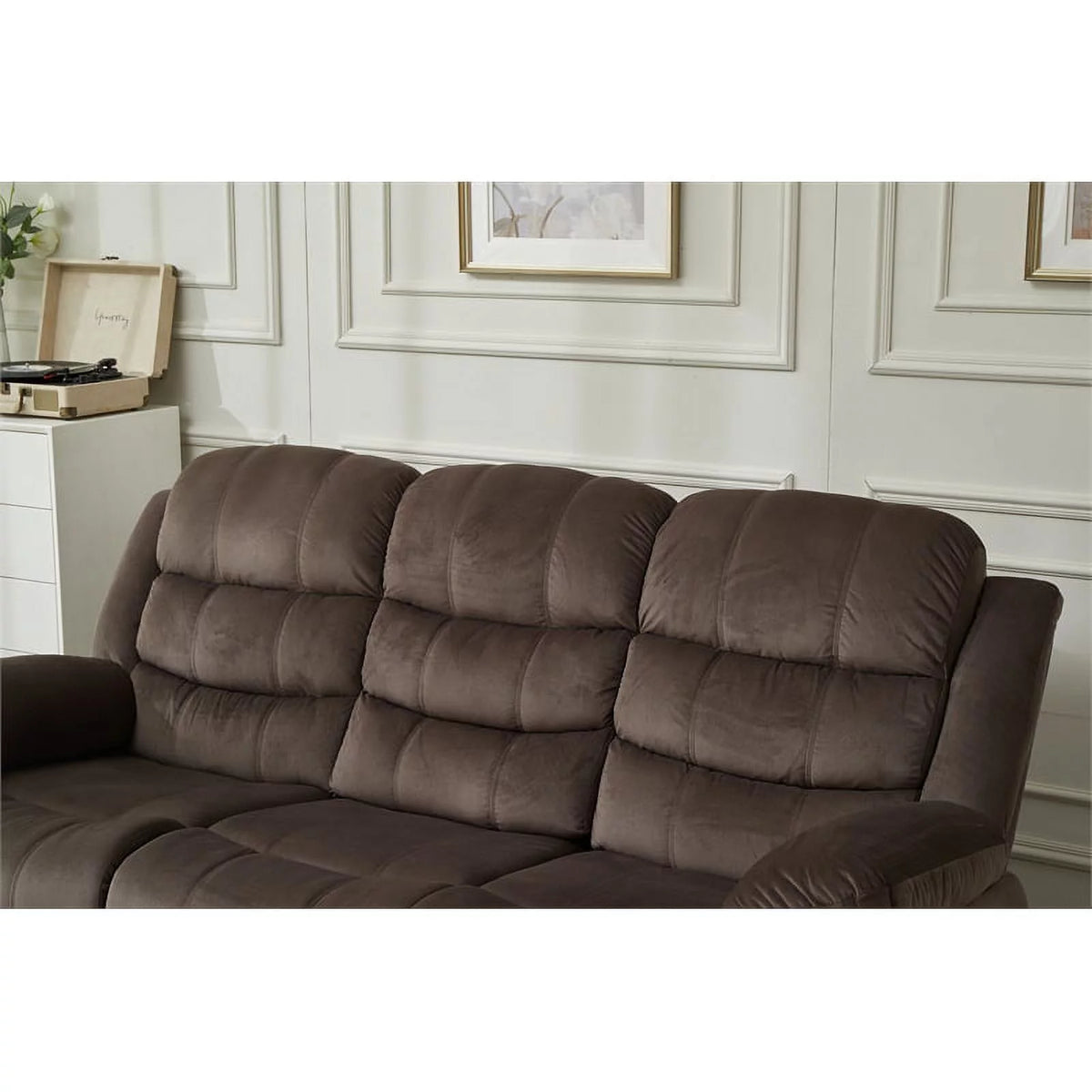 Brown Microfiber Sofa B8235