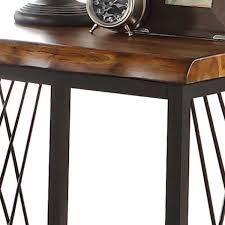 Antique Oak & Black End Table Q35214