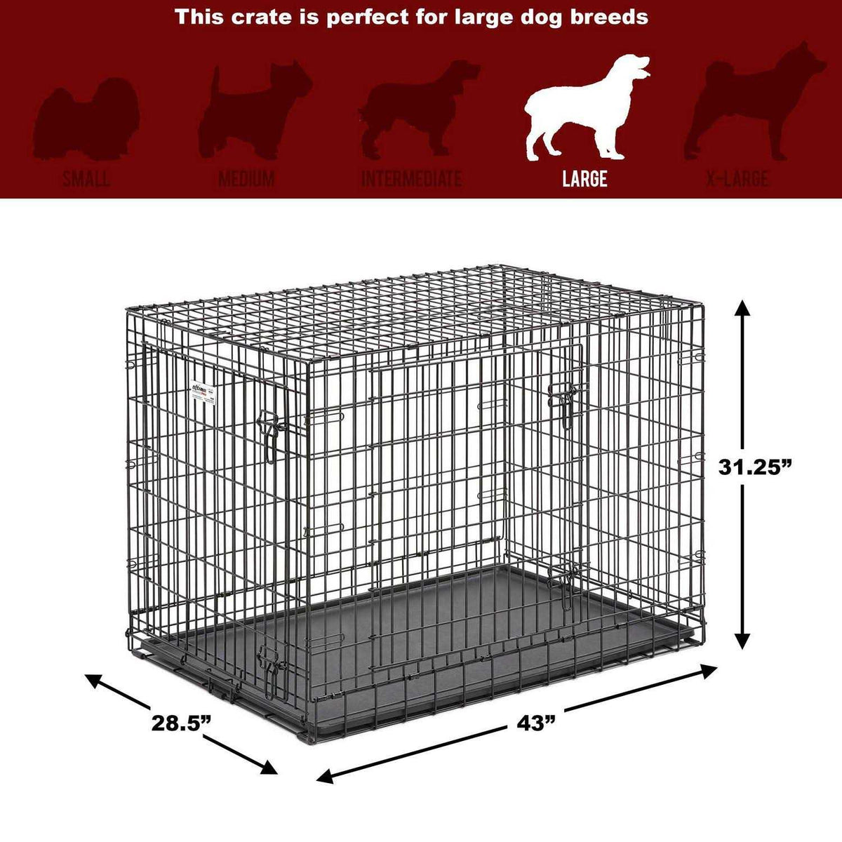 Double Door Dog Crate D381457