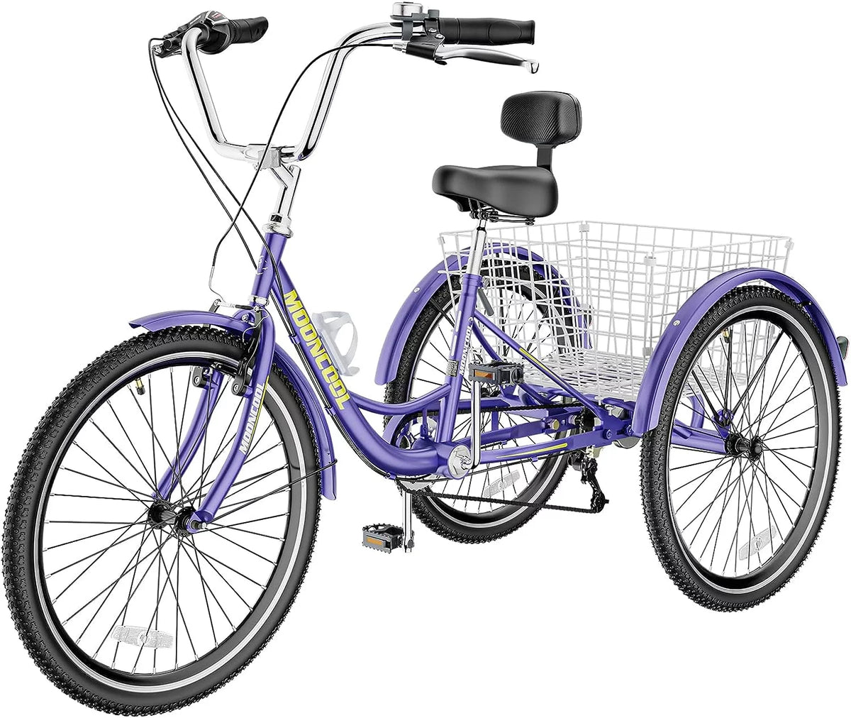 24 inch 7 Speed Adult Tricycle with Shopping Basket Q782