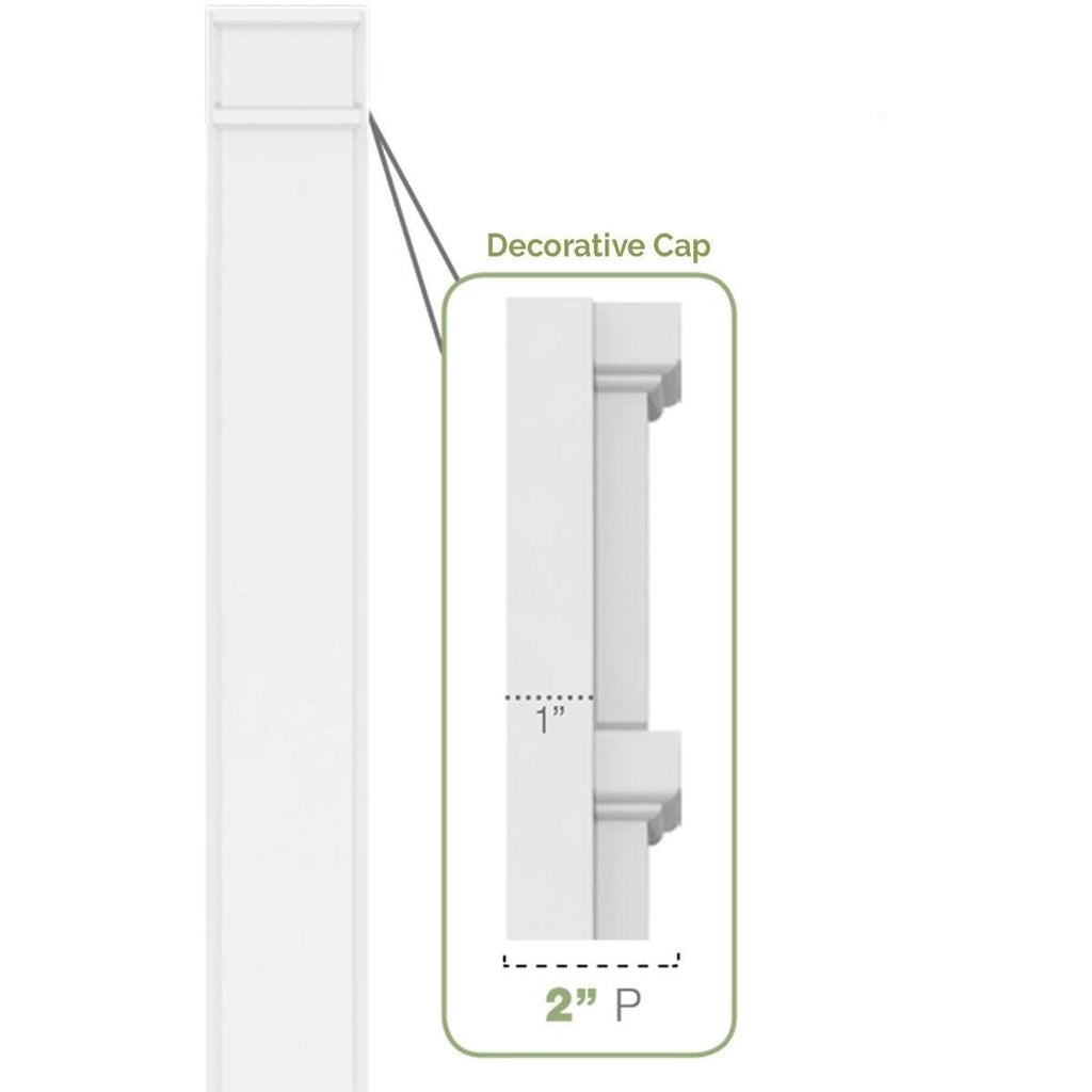 Plain PVC Pilaster with Decorative Capital & Base (Pair) R643