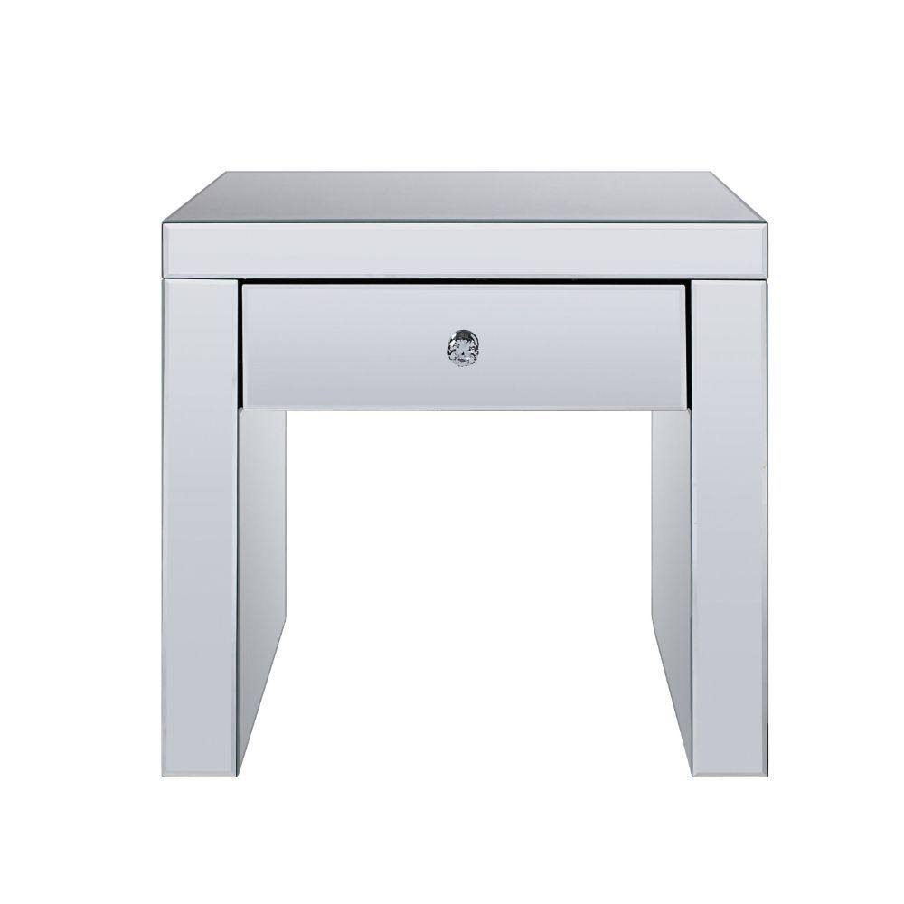 Antique Oak & Black End Table Q35214