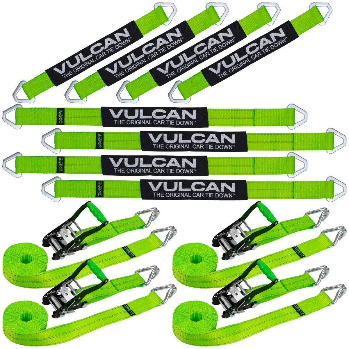 Complete Axle Strap Tie Down Kit with Wire Hook Ratchet Straps G288