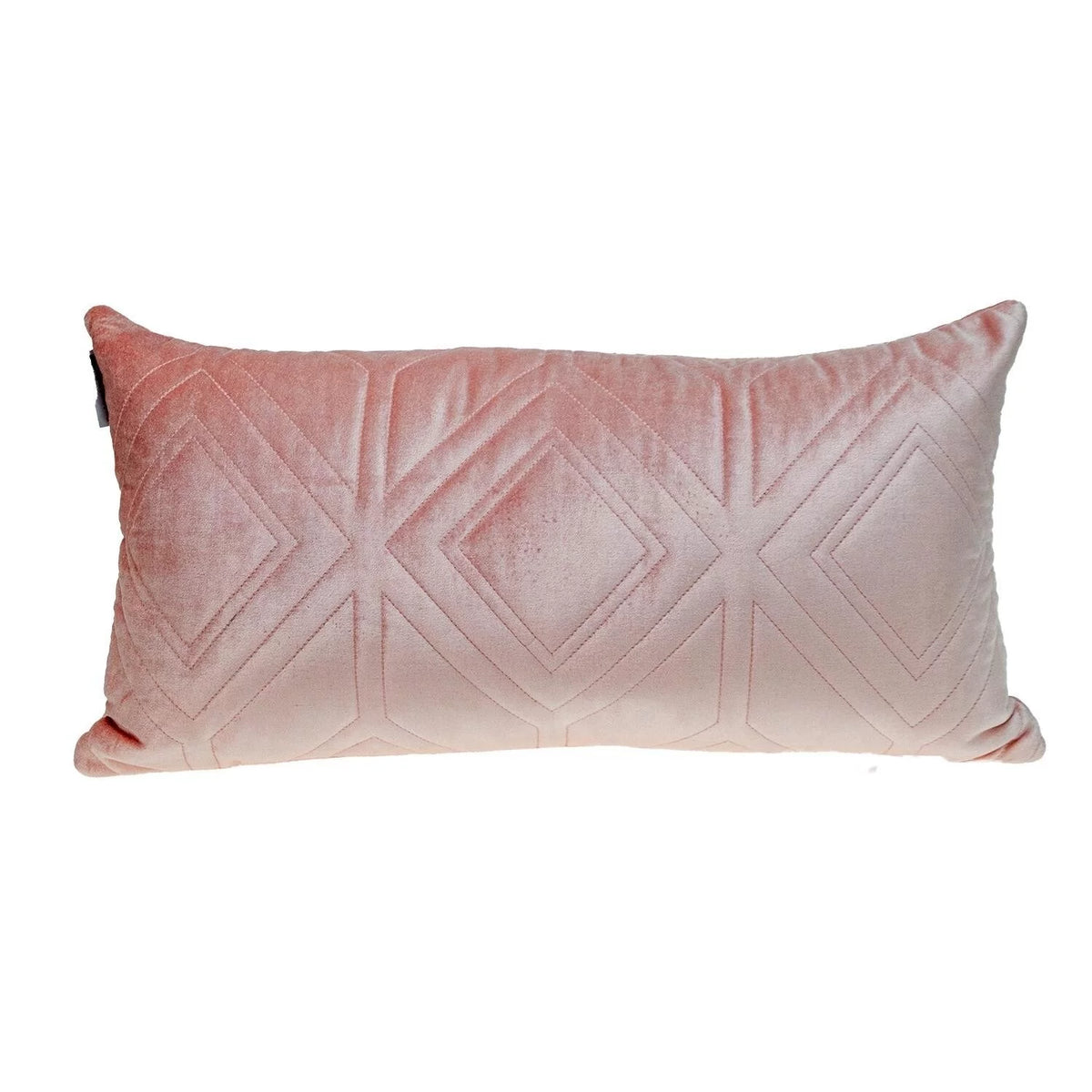 Navy Quilted Velvet Lumbar Pillow M805