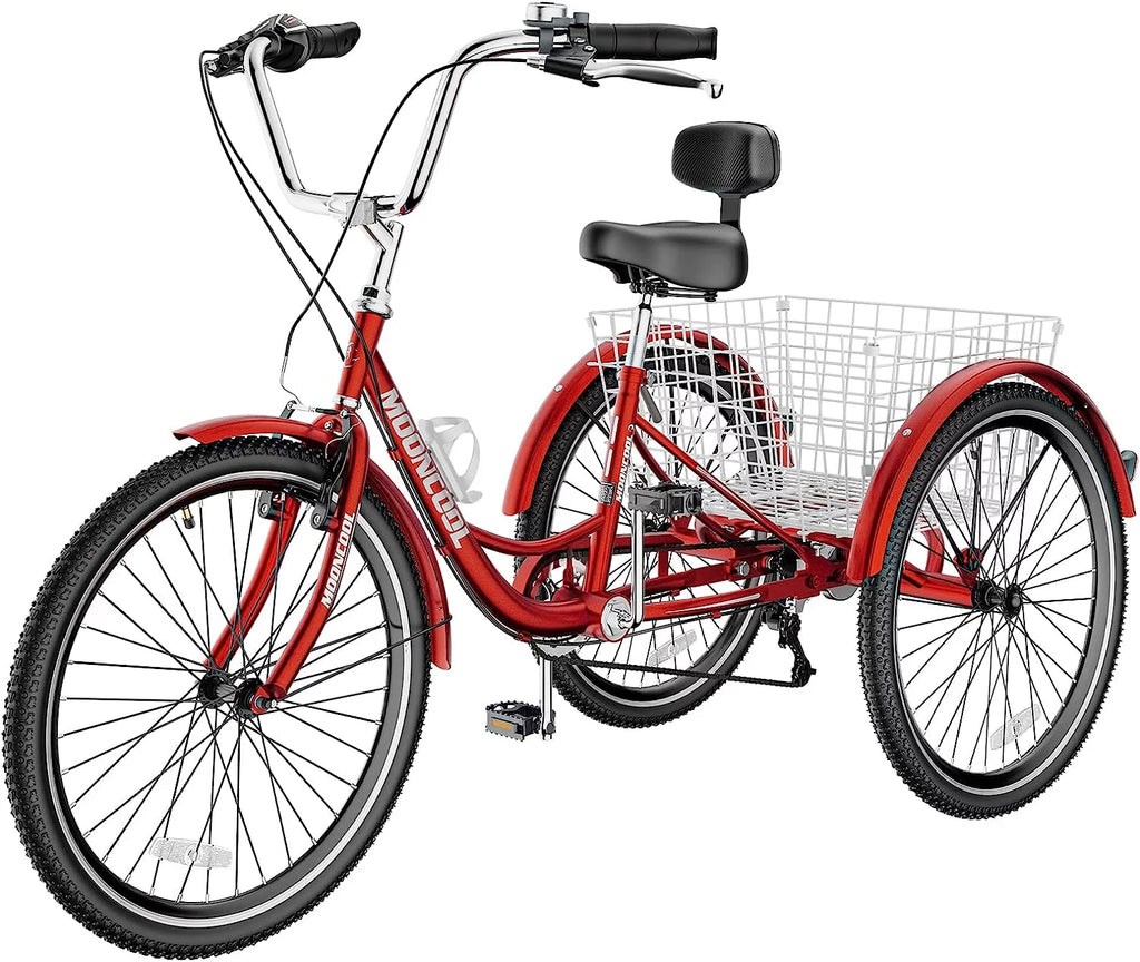 24 inch 7 Speed Adult Tricycle with Shopping Basket Q782