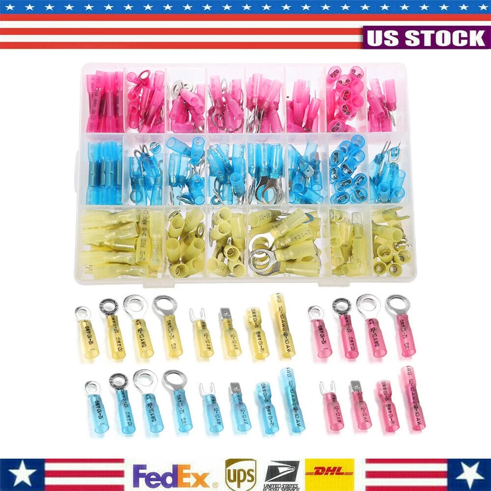 250x Heat Shrink Wire Connectors Crimp Terminals Kit U723774