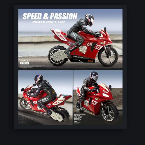 Remote Control Dual-Motor Self-Balancing Motorcycle 2.4G 1/6 Blue W342775