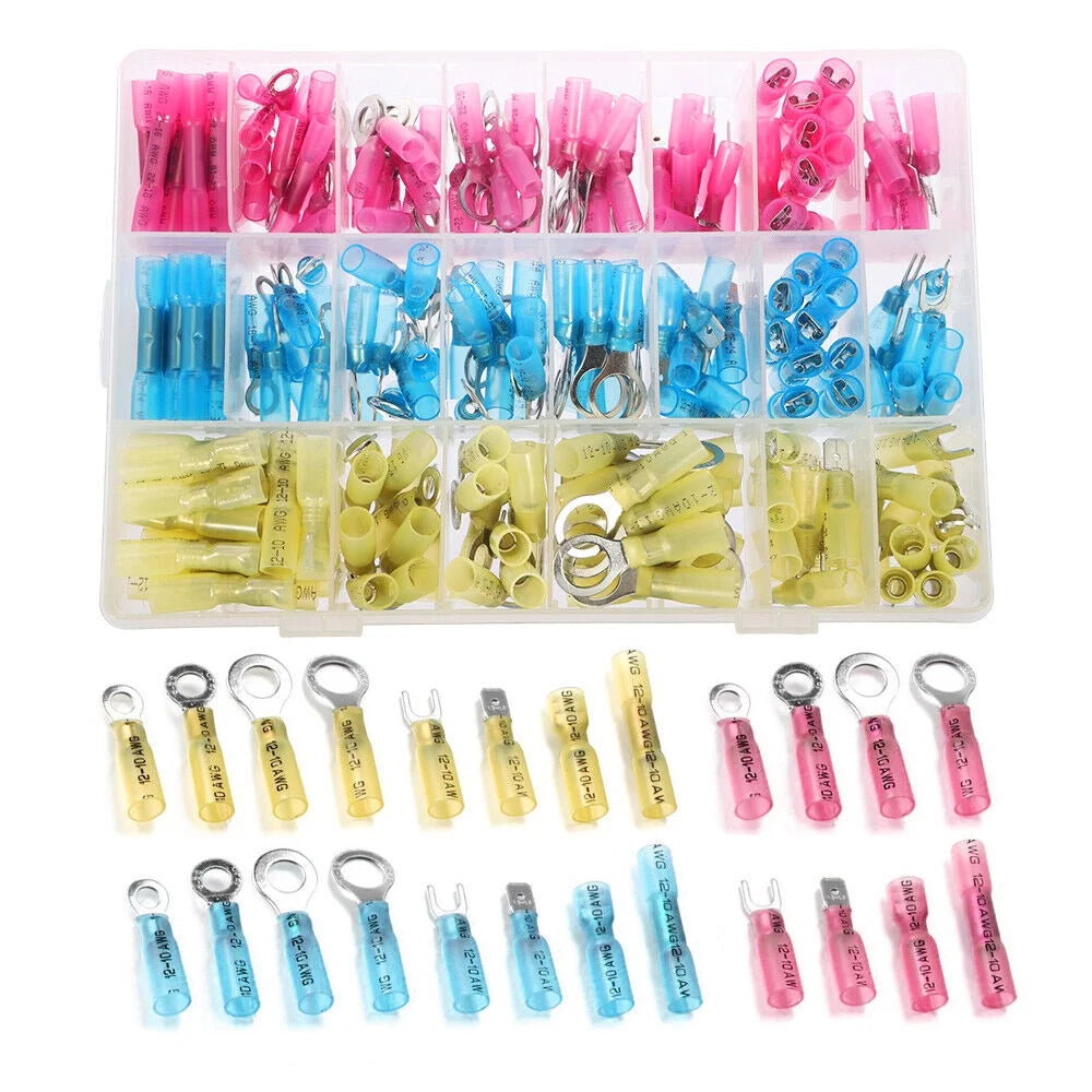 250x Heat Shrink Wire Connectors Crimp Terminals Kit U723774