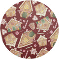 Christmas Gingerbread House Round Placemats Set of 6 Non-Slip PVC Washable Heat Resistant 15.4 Inch W645894