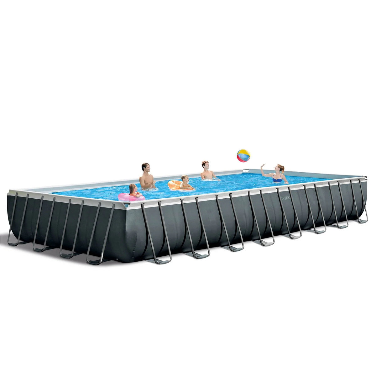 24' x 12' x 52 Rectangular Frame Swimming Pool with Pump Q7255