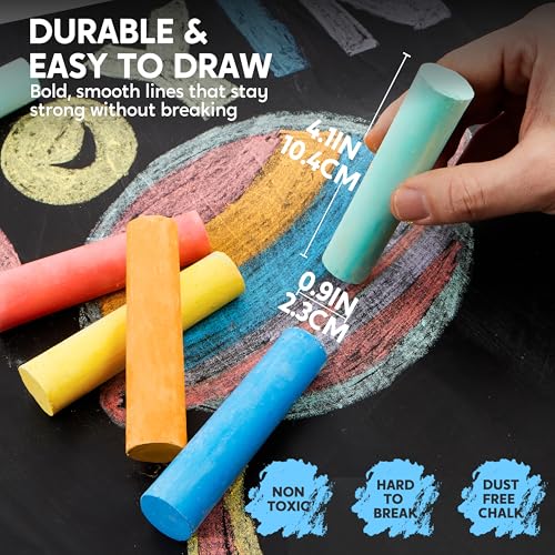 160 Pcs Non-Toxic Washable Jumbo Sidewalk Chalk Set X61865