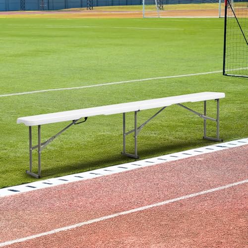 White 6ft Folding Plastic Bench Y65866