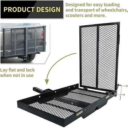 500lbs Hitch Mounted Cargo Carrier with Loading Ramp M872923