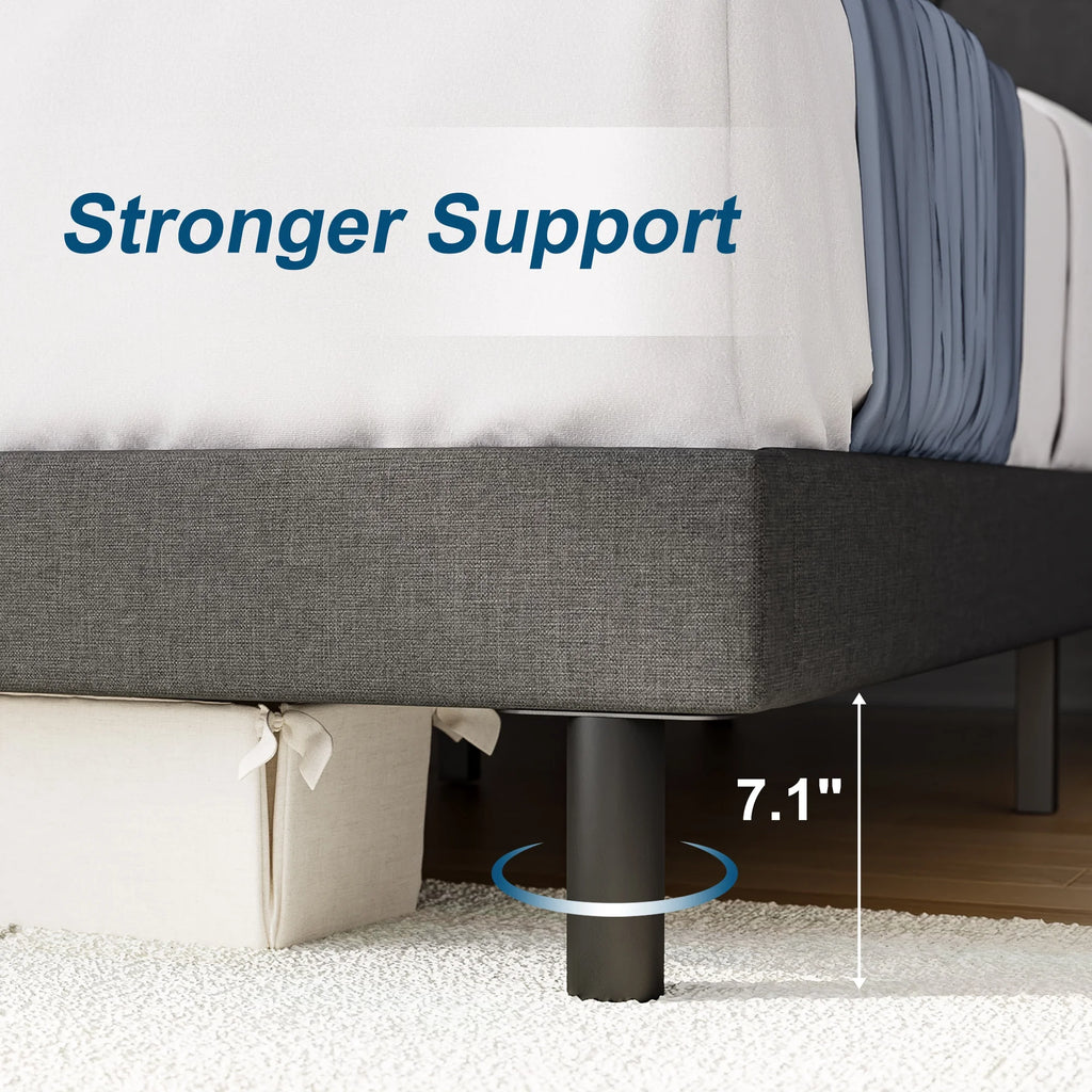 Queen Size Fabric Upholstered Platform Bed Frame T87214