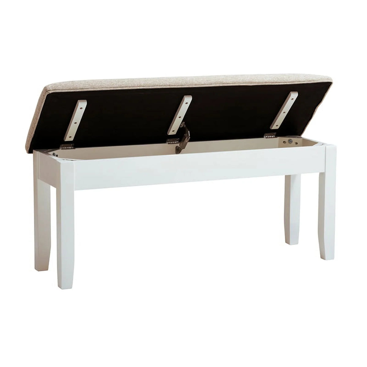 Vanilla White Wood Storage Bench P794