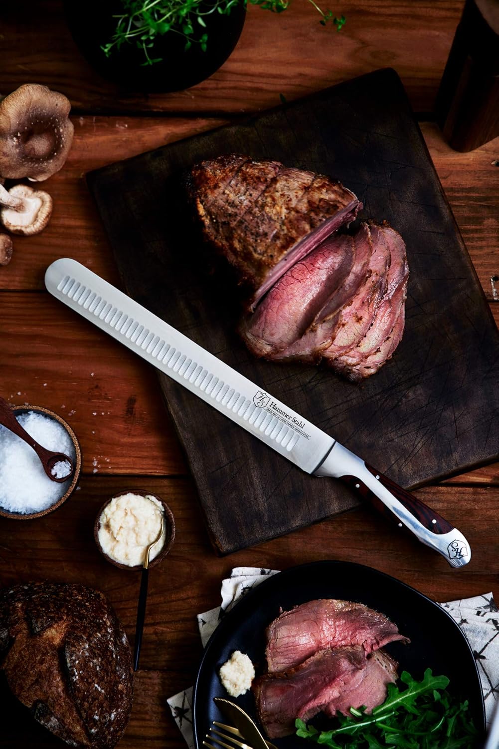 14-Inch Forged German High Carbon Steel Carving Knife with Pakkawood Handle U568