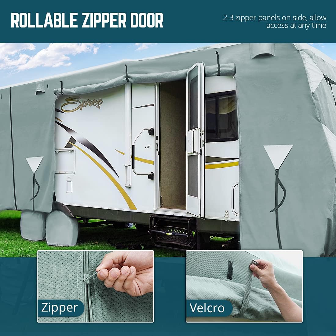 5th Wheel RV Cover 37'-41' Breathable Water-Proof Rip-Stop F756330