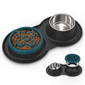 27oz Stainless Steel Slow Feeder Dog Bowl R5601