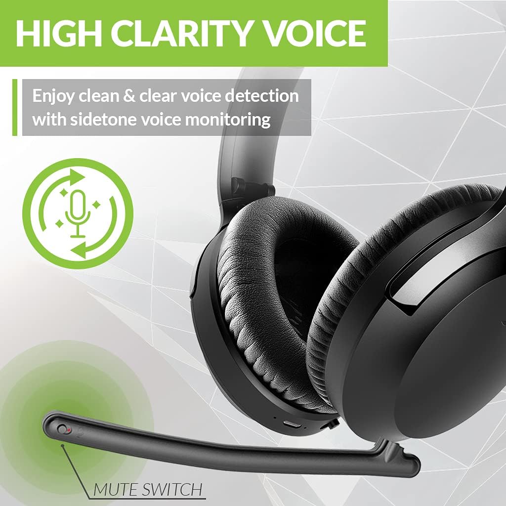 Multipoint Bluetooth Headphones with Detachable Boom Microphone Z97137