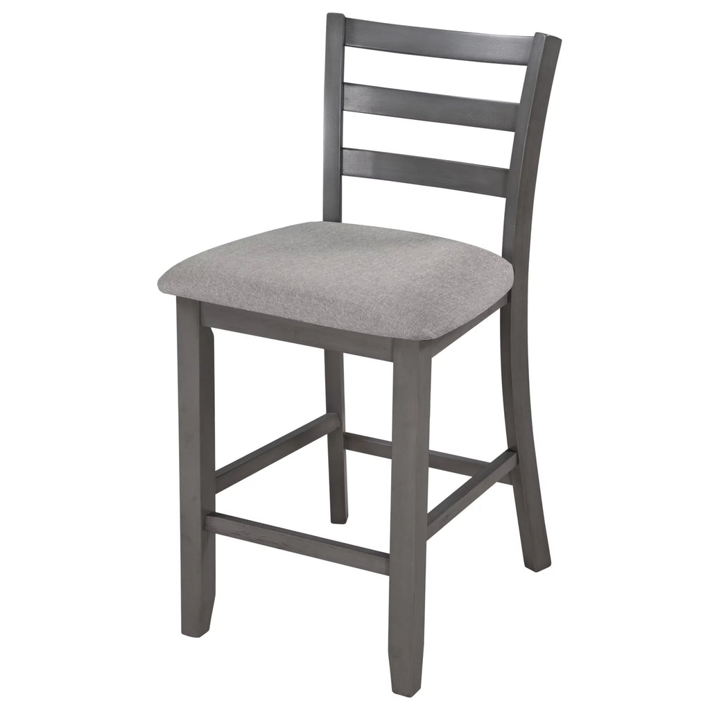 5-Piece Wooden Counter Height Dining Set with Padded Chairs C474433