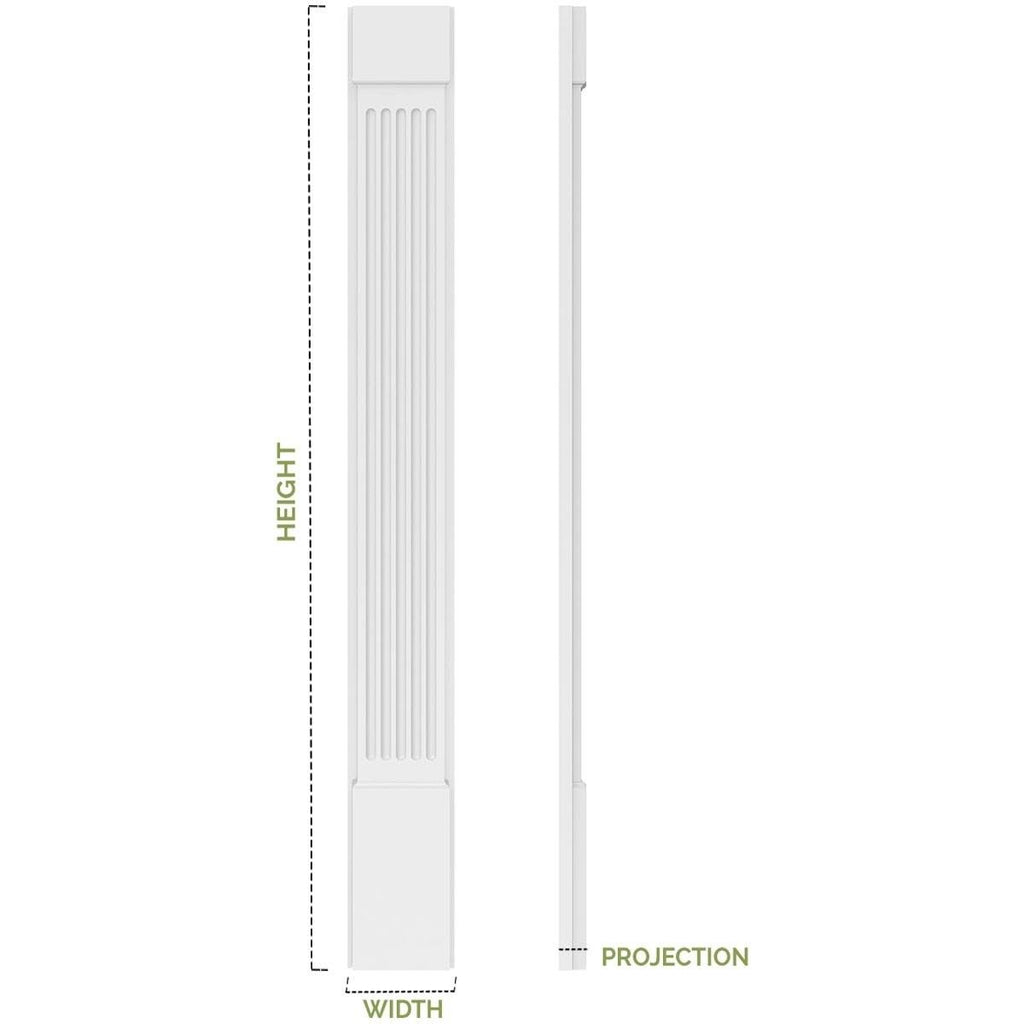 Plain PVC Pilaster with Decorative Capital & Base (Pair) R643
