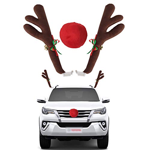 Car Reindeer Antlers & Nose Christmas Costume Decoration Kit (Brown) X97070