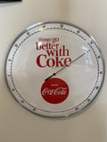 White Round Thermometer 12" Glass Face X1917