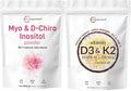 Vitamin D3 10,000iu + K2 200mcg Softgels & Myo & D-Chiro Inositol Powder 2 Pack X841405