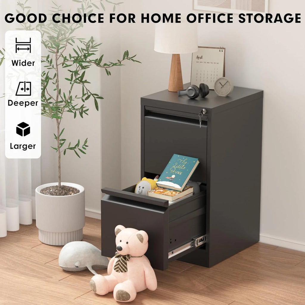 2 Drawer Metal Vertical File Cabinet with Lock F23174