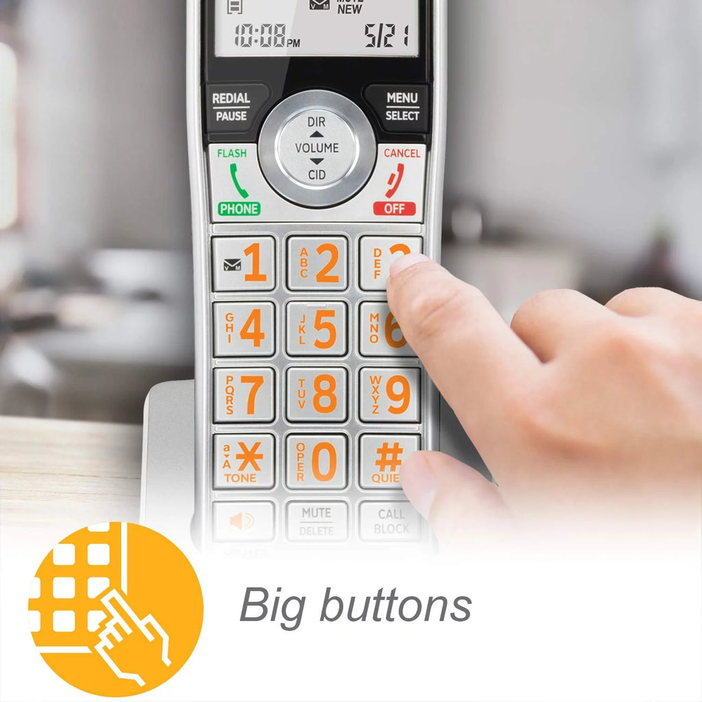 Silver/Black Cordless Phone with 4 Handsets I815