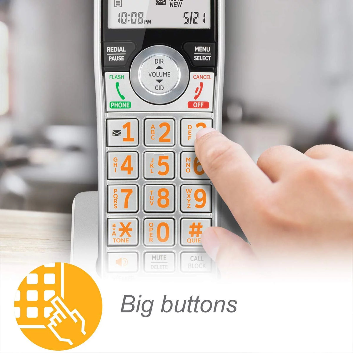 Silver/Black Cordless Phone with 4 Handsets I815