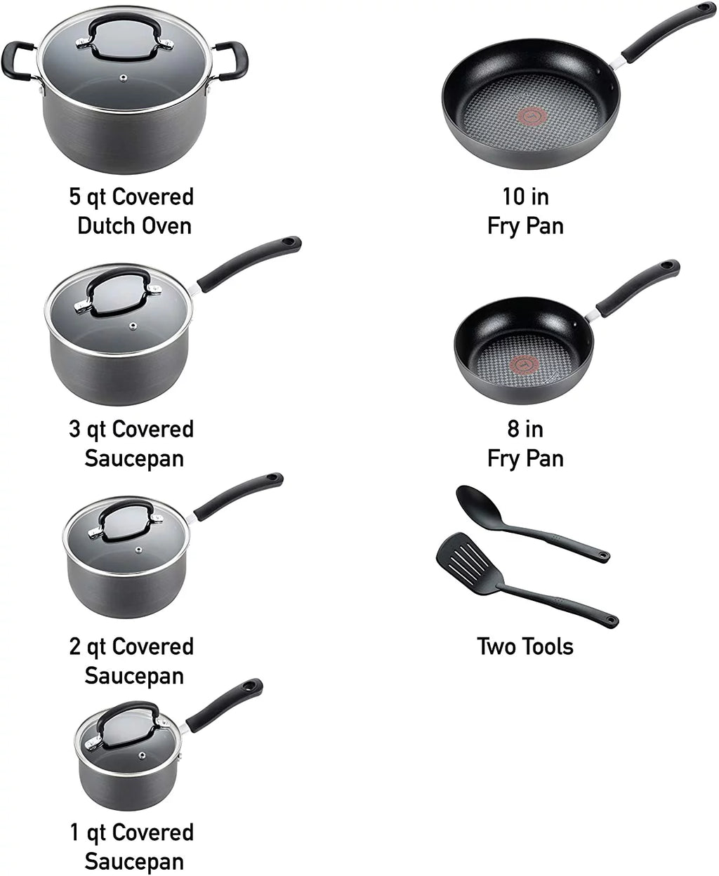 12 Piece Hard Anodized Nonstick Cookware Set I584383