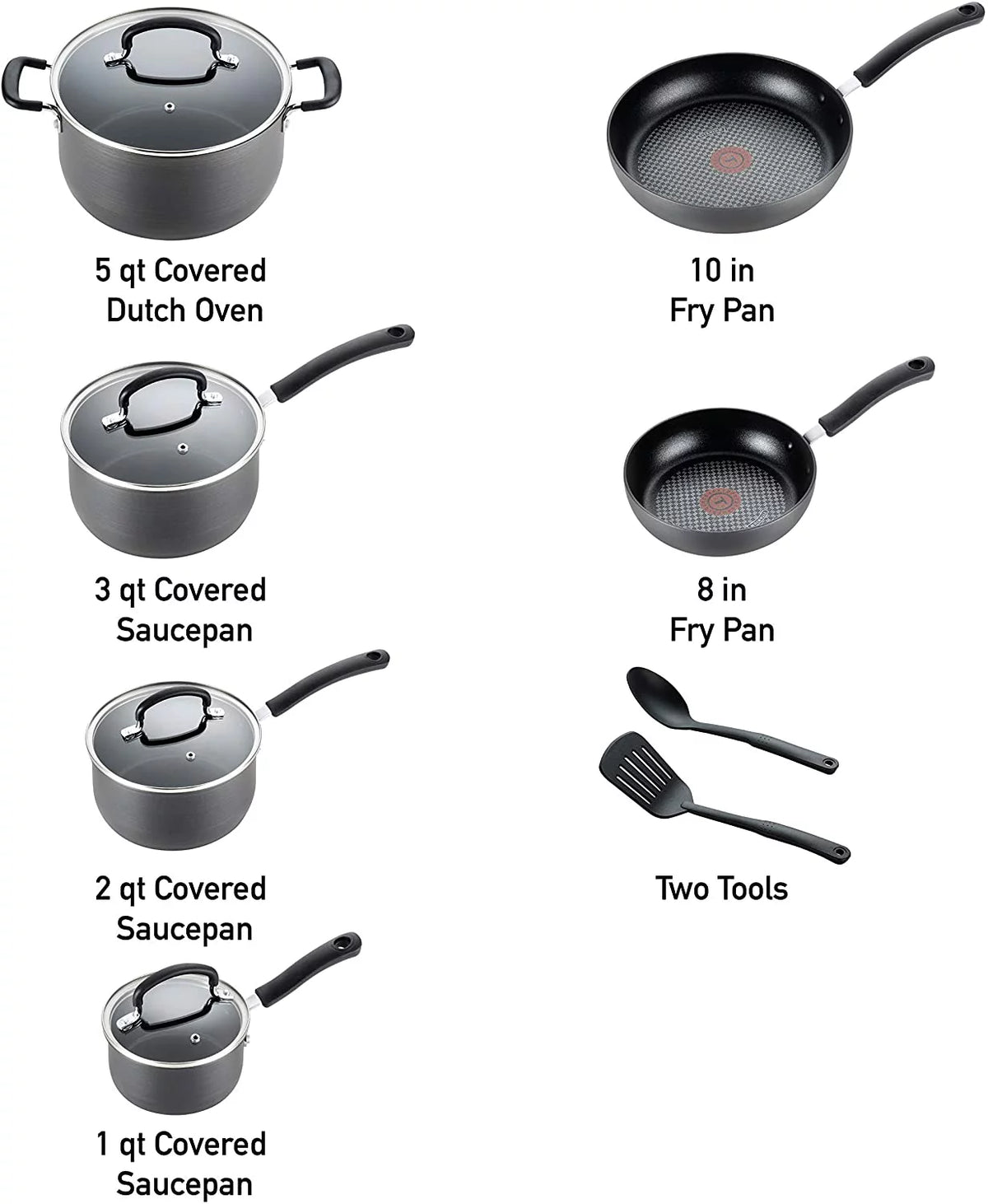 12 Piece Hard Anodized Nonstick Cookware Set I584383