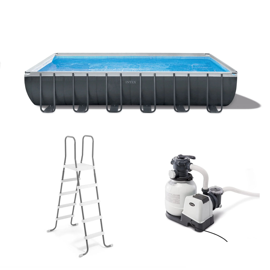 24' x 12' x 52 Rectangular Frame Swimming Pool with Pump Q7255