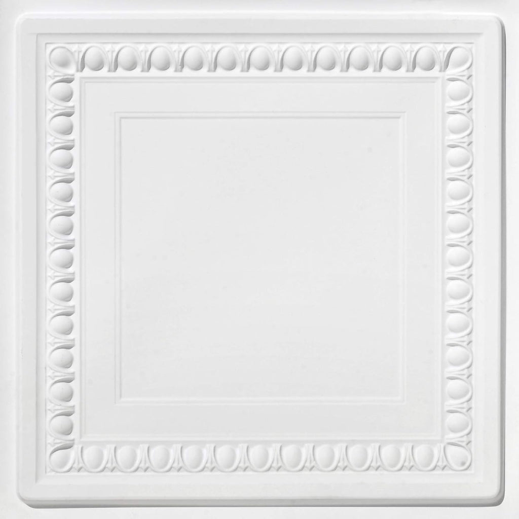 PVC 2' x 2' Glue-up or Lay-in Ceiling Tile, White Matte, 25 V5347