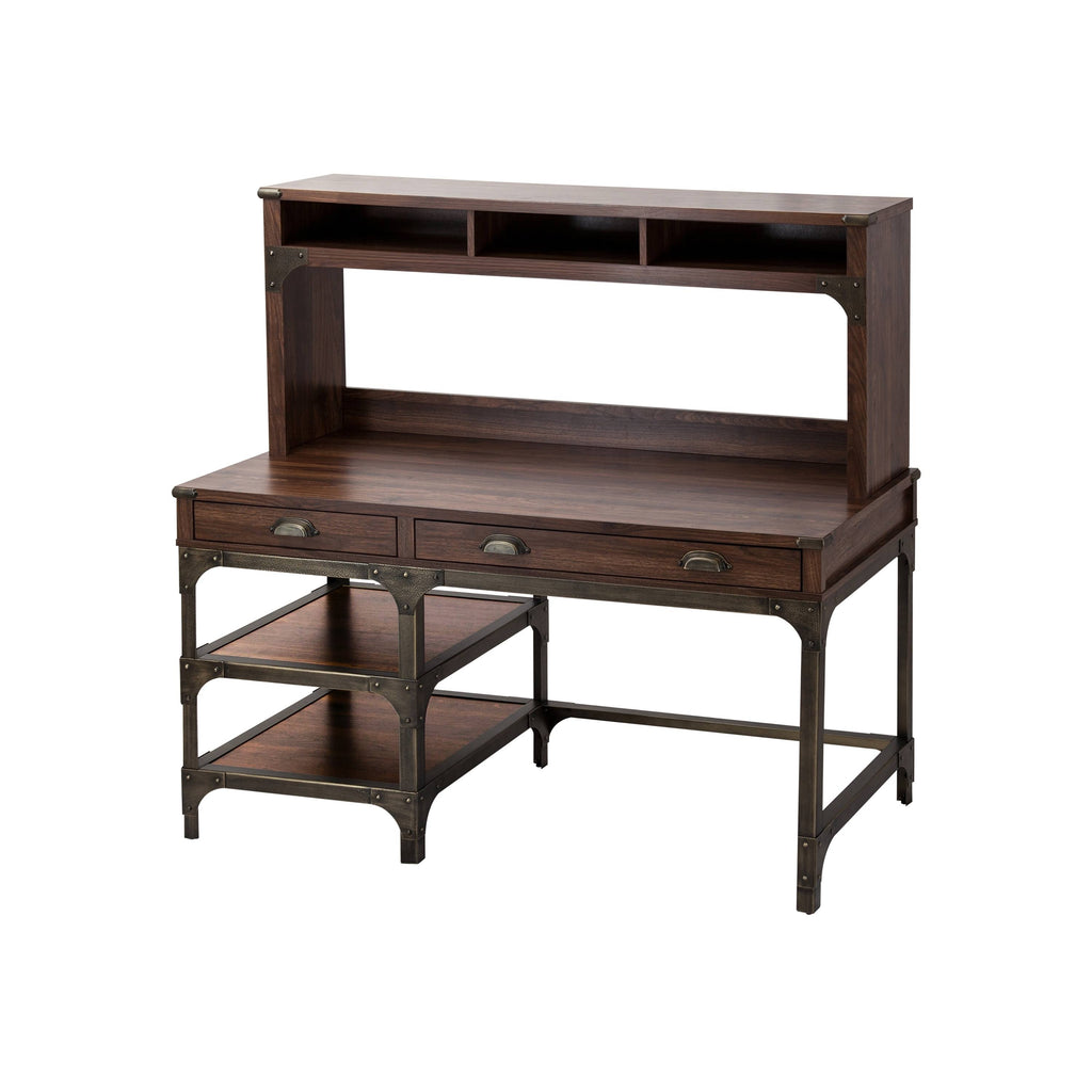 Walnut 53-inch Wood Desk Hutch A368