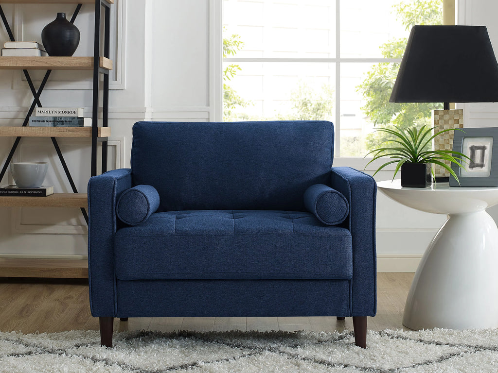Navy Blue Fabric Lounge Chair O580763