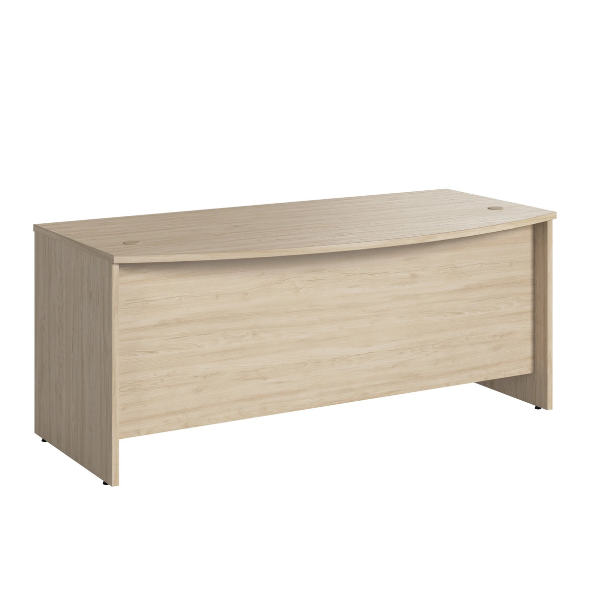 72W x 36D Bow Front Desk in Natural Elm Engineered Wood Q27760