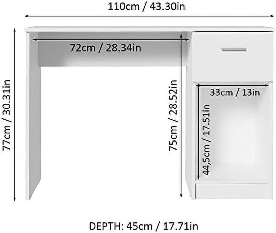 Black Computer Desk with 3 Drawers T97216