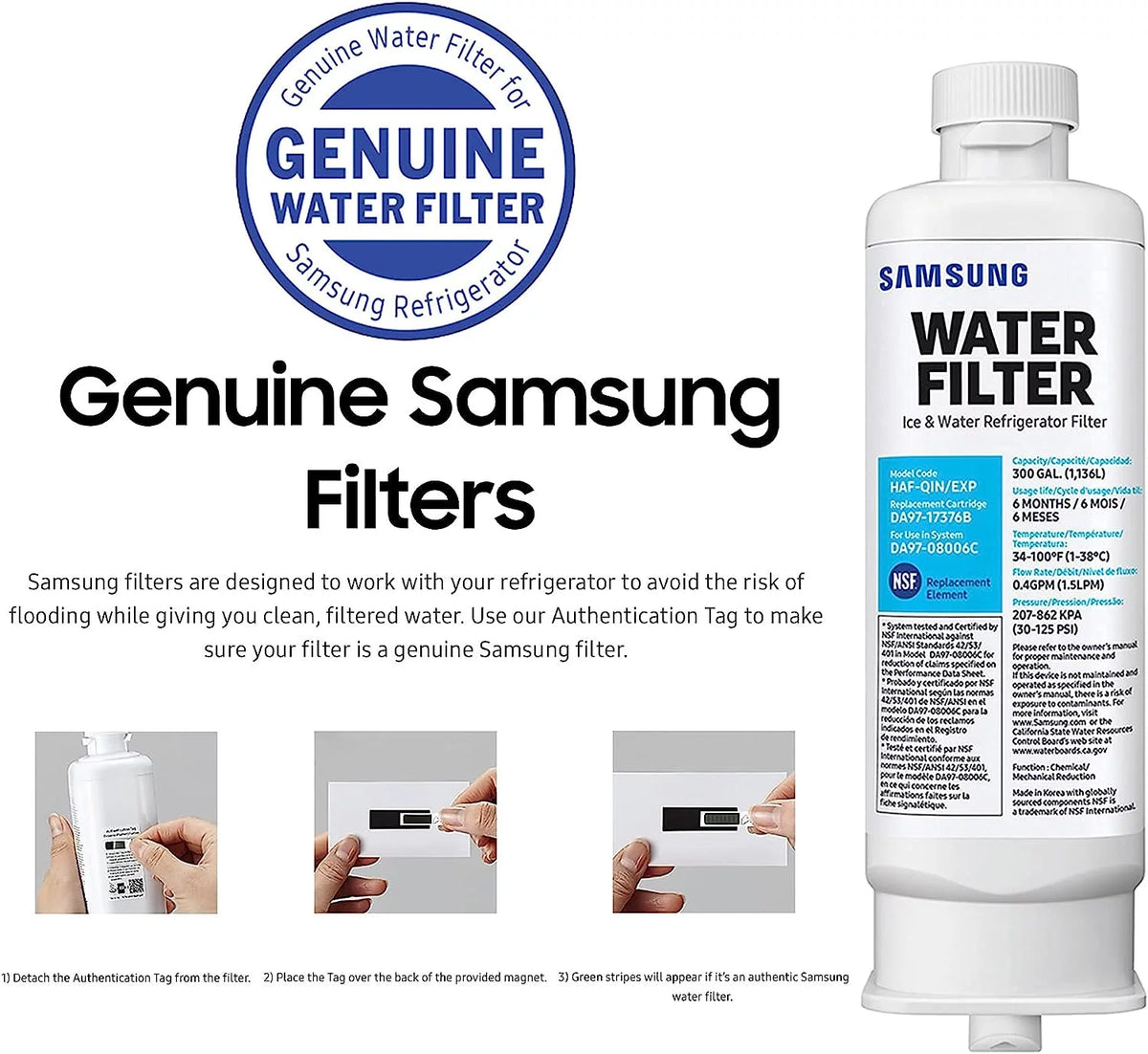 Refrigerator Water Filter, NSF Certified, 3 Pack Y969260