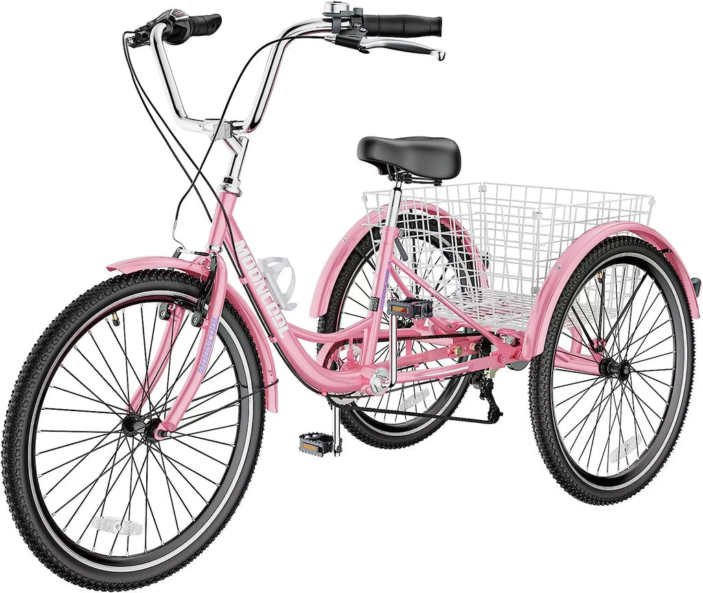 24 inch 7 Speed Adult Tricycle with Shopping Basket Q782