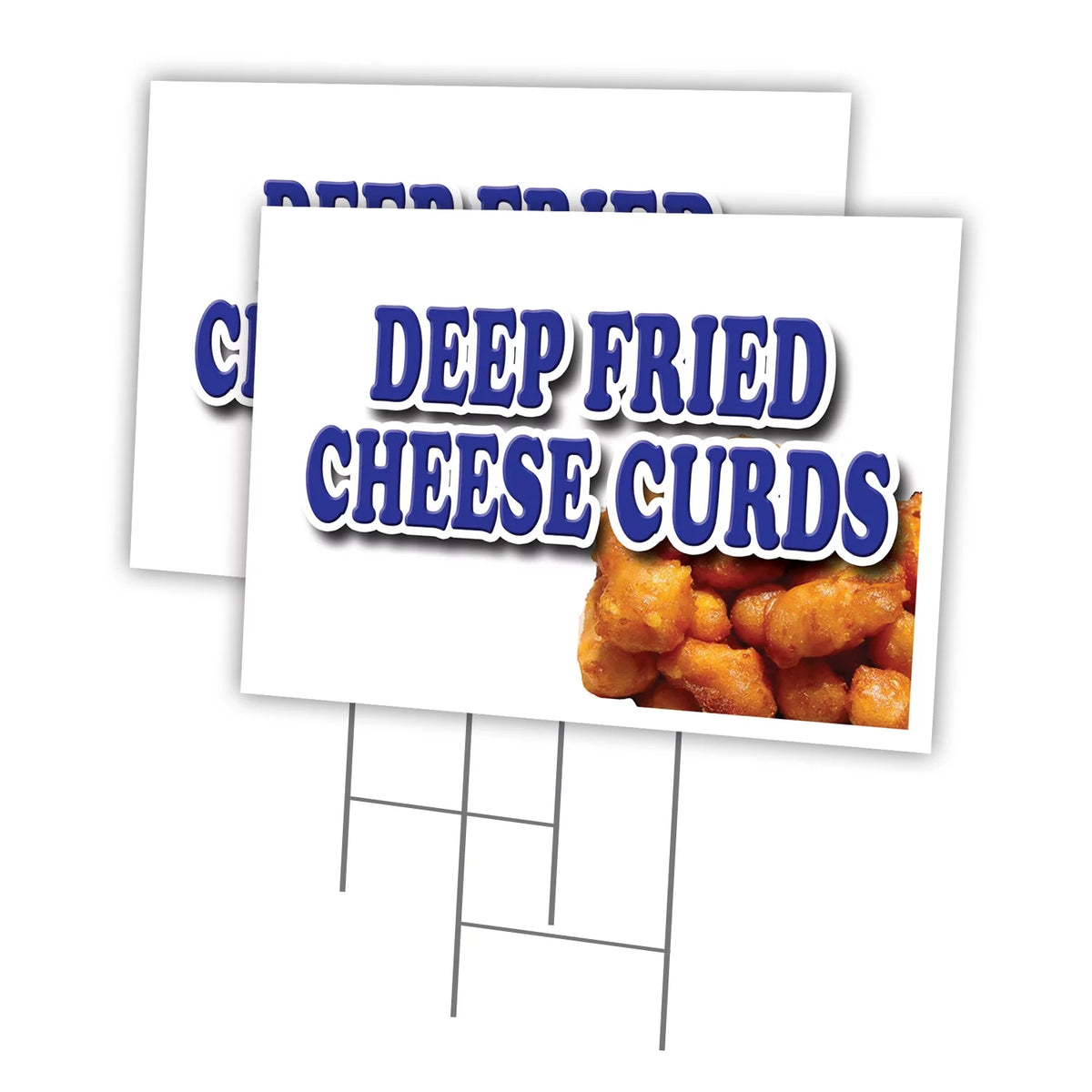 Cheese Curds 2 Pack 12" x 16" Yard Sign & Stake C34109
