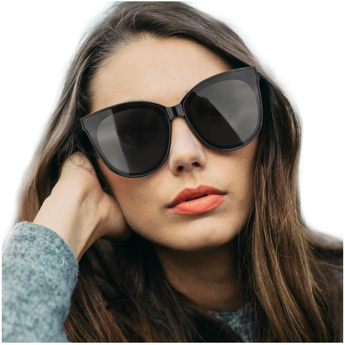 Cat Eye Sunglasses with Polarized UV400 Protection X33646